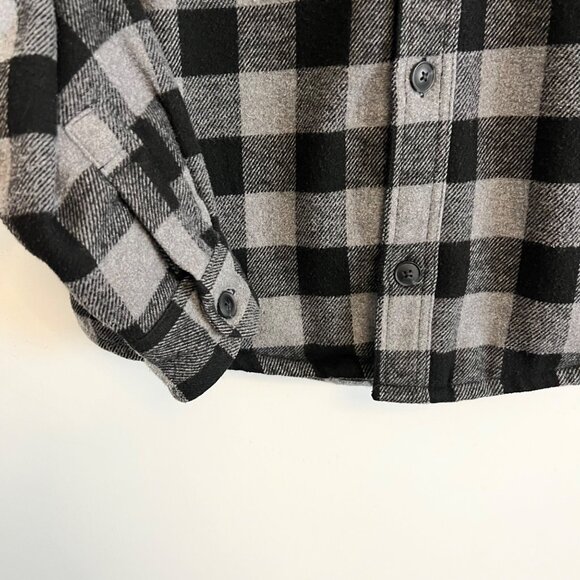Jachs New York Black & Gray Plaid Shirt Jacket Size M Wool Blend Mens Outerwear - Picture 9 of 12
